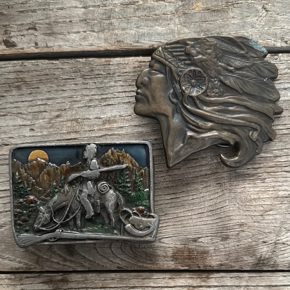 Vintage Native American Western Belt Buckles